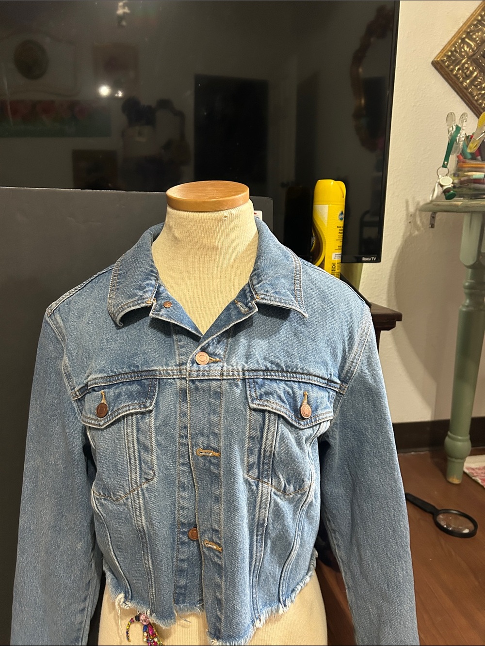 Victoria's Secret Light Blue Denim Cropped Jacket